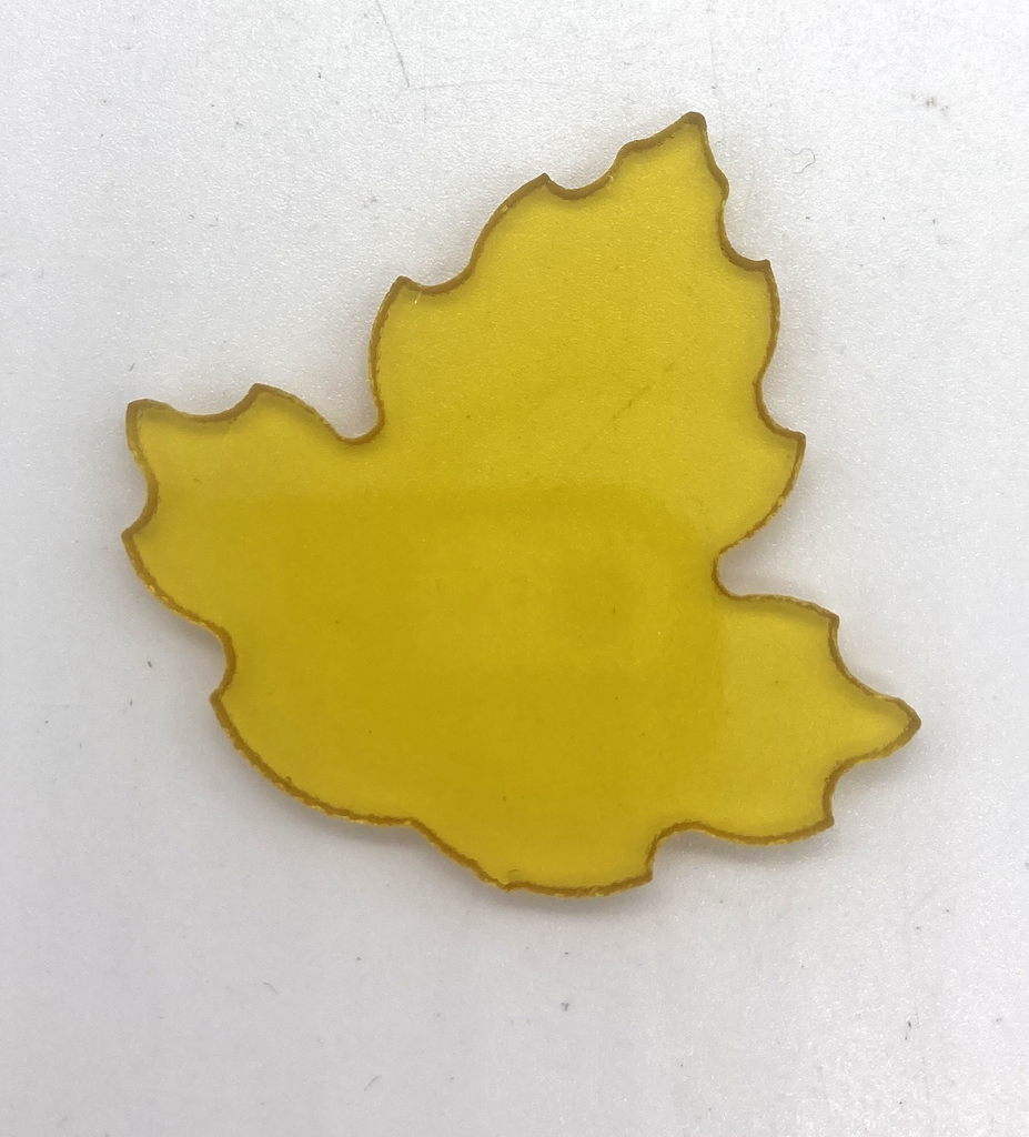96 Coe Precut Large Maple Leaf Yellow ltd - Stained Glass Express 