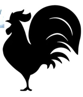 96 Coe Precut Rooster White - Stained Glass Express 