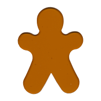 96 Coe Precut Small Gingerbread Man Amber - Stained Glass Express 