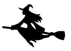 96 Coe Precut Witch Flying on a Broom - Stained Glass Express 