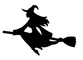 96 Coe Precut Witch Flying on a Broom - Stained Glass Express 