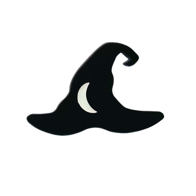 96 Coe Precut Wizard Hat Black with White Moon - Stained Glass Express 