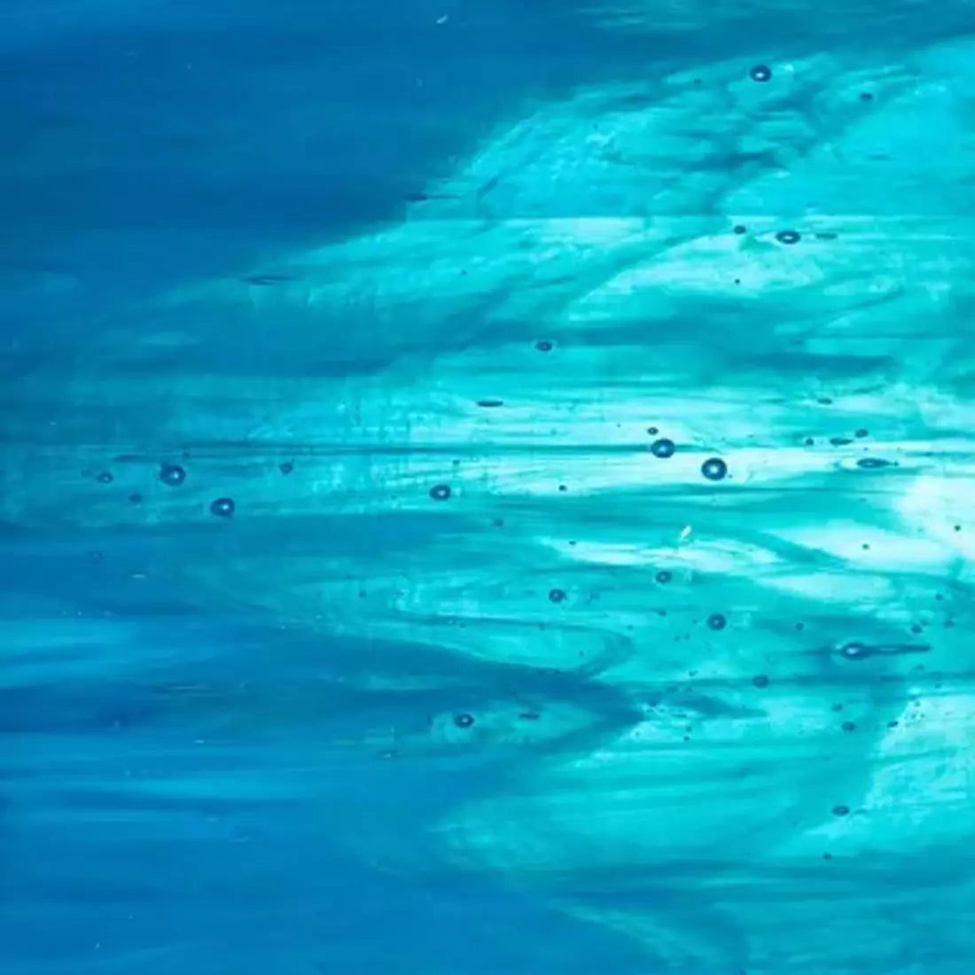 96 Coe Sea Blue Transparent, White - Stained Glass Express 