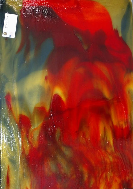 96 Honey Gray Red Cathedral Fusible - Stained Glass Express 