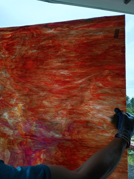 Rust Opal and White Iridescent