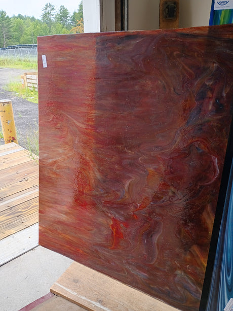 Rust Opal and White Iridescent