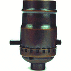 Antique Brass Push Through Socket - Stained Glass Express 