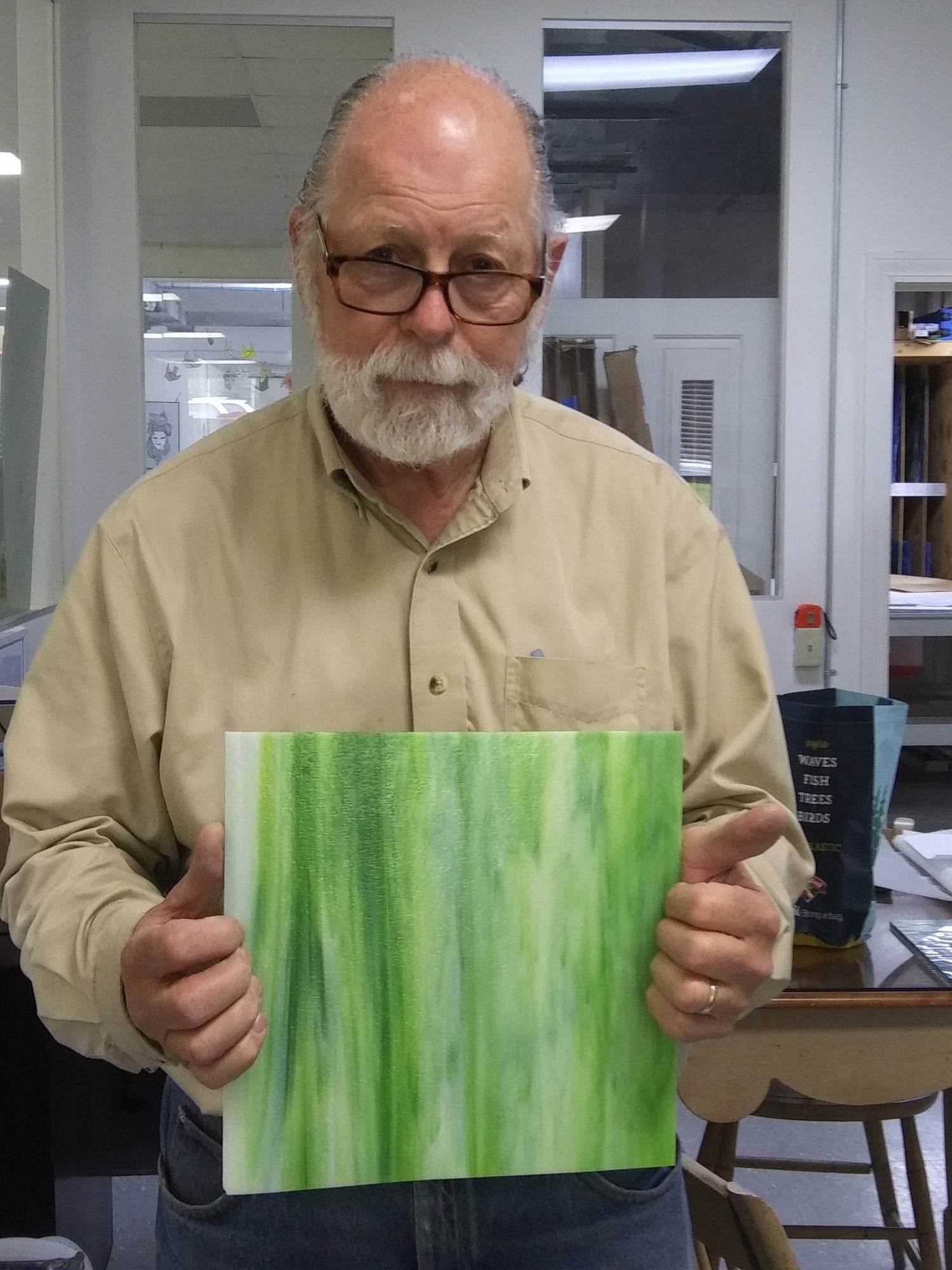 Apple Green, White - Stained Glass Express 