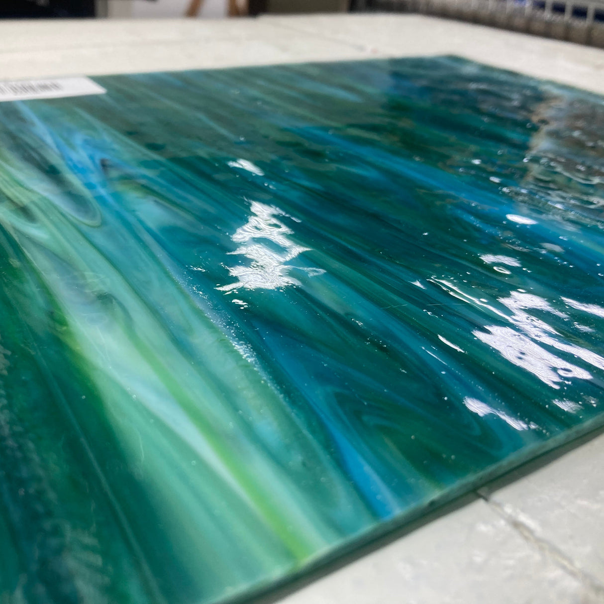 Turquoise, Green, White, Purple Mottle