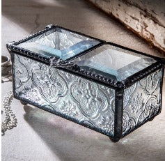 BOX, 2X4 DOULBE LID VINTAGE - Stained Glass Express 