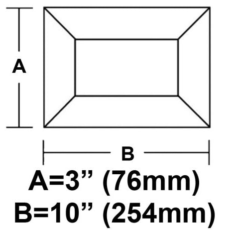 Bevel Clear Rectangle 3"x10"