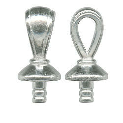 Bead Capper with Bail White Plated - Stained Glass Express 