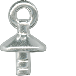 Bead Capper with Loop White Plated - Stained Glass Express 