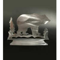 Bear Brushed Aluminum Art stand - Stained Glass Express 