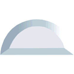 Bevel  Clear Half Circle 3" - Stained Glass Express 