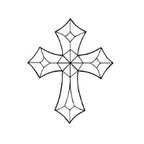 Bevel Cluster Cross 4mm - Stained Glass Express 