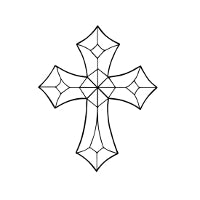 Bevel Cluster Cross 4mm - Stained Glass Express 