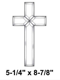 Bevel Cluster Cross Large - Stained Glass Express 