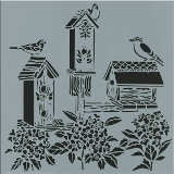 Bird Houses Fusing Stencil - Stained Glass Express 