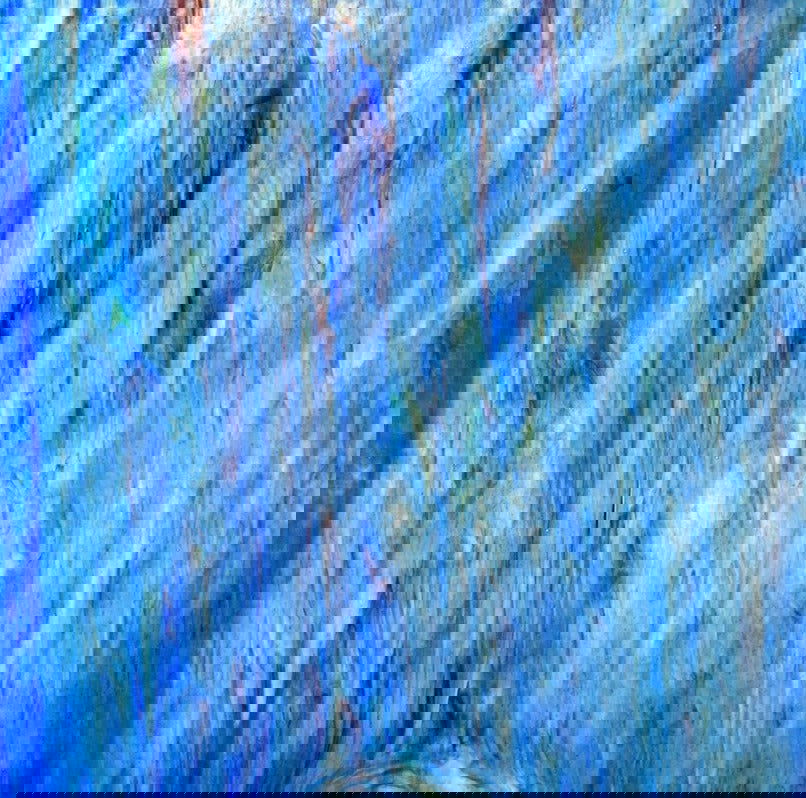 Blue, Purple, Lime, Clear Streaky - Stained Glass Express 