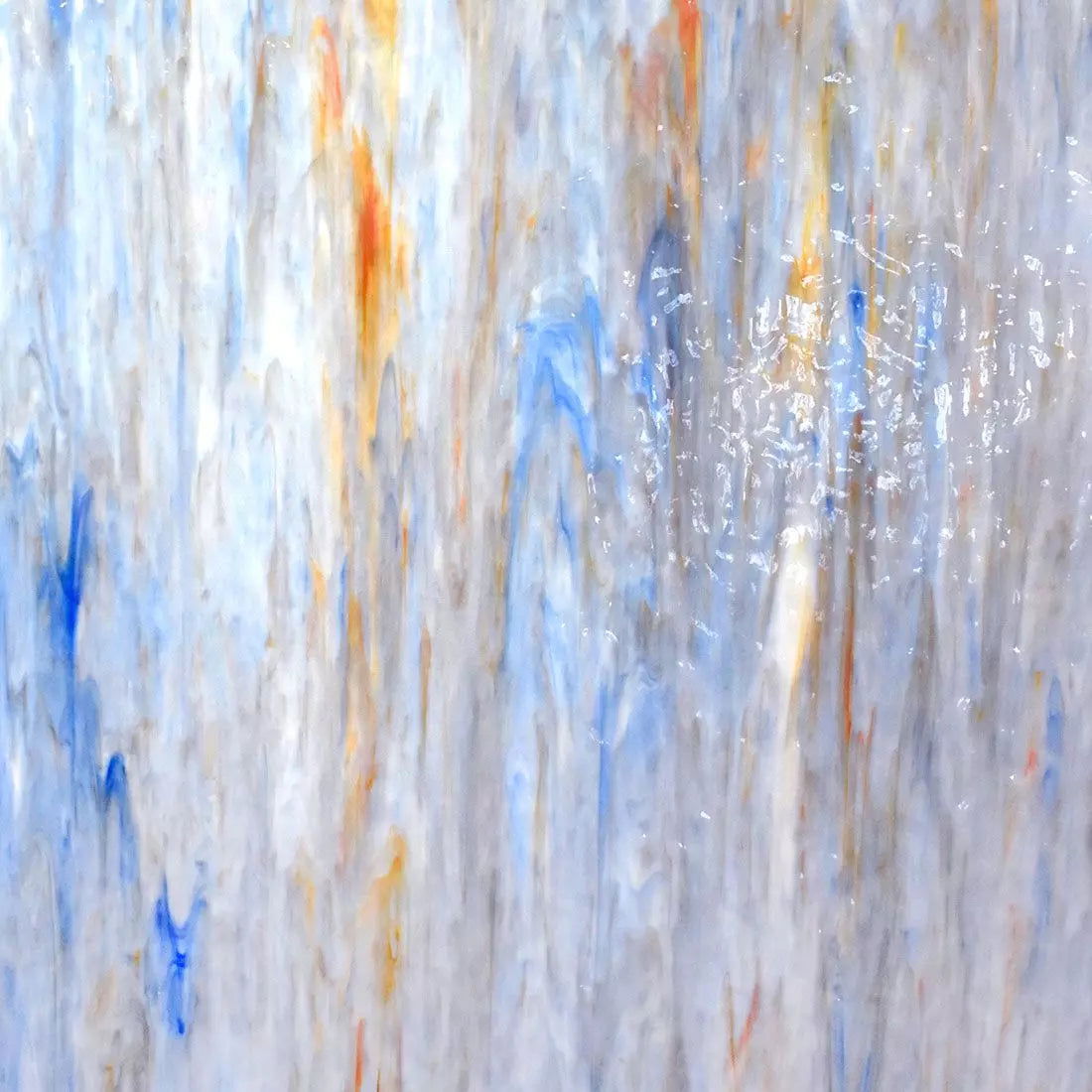 Blue, White, Orange Flemish - Stained Glass Express 