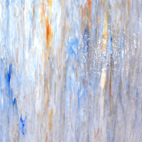 Blue, White, Orange Flemish - Stained Glass Express 