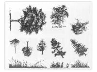 Botanical Trees and Grass Designer Silk Screen - Stained Glass Express 