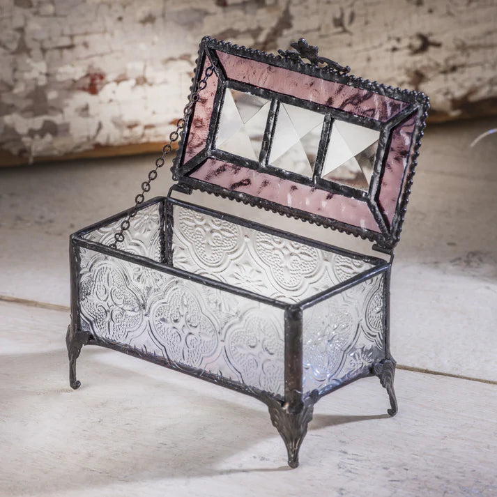 Box Clear Vintage, Pink Rose and Bevels