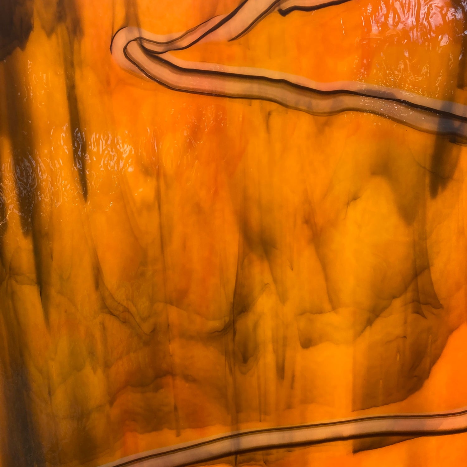 Tangerine Opal, White and Black Drizzle