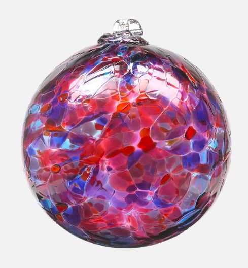 CALICO BALL 6"  BERRY - Stained Glass Express 