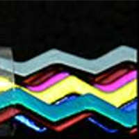 CBS 6MM Primary Colors Wavy Dichroic Firestrips 96 COE - Stained Glass Express 