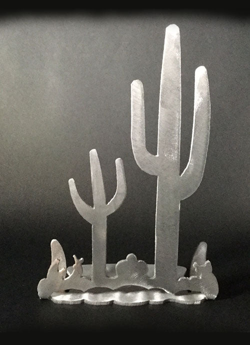 Cactus Brushed Aluminum Art Stand