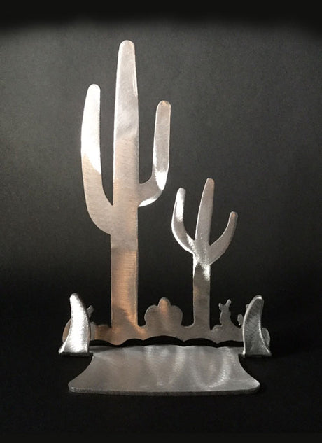 Cactus Brushed Aluminum Art Stand