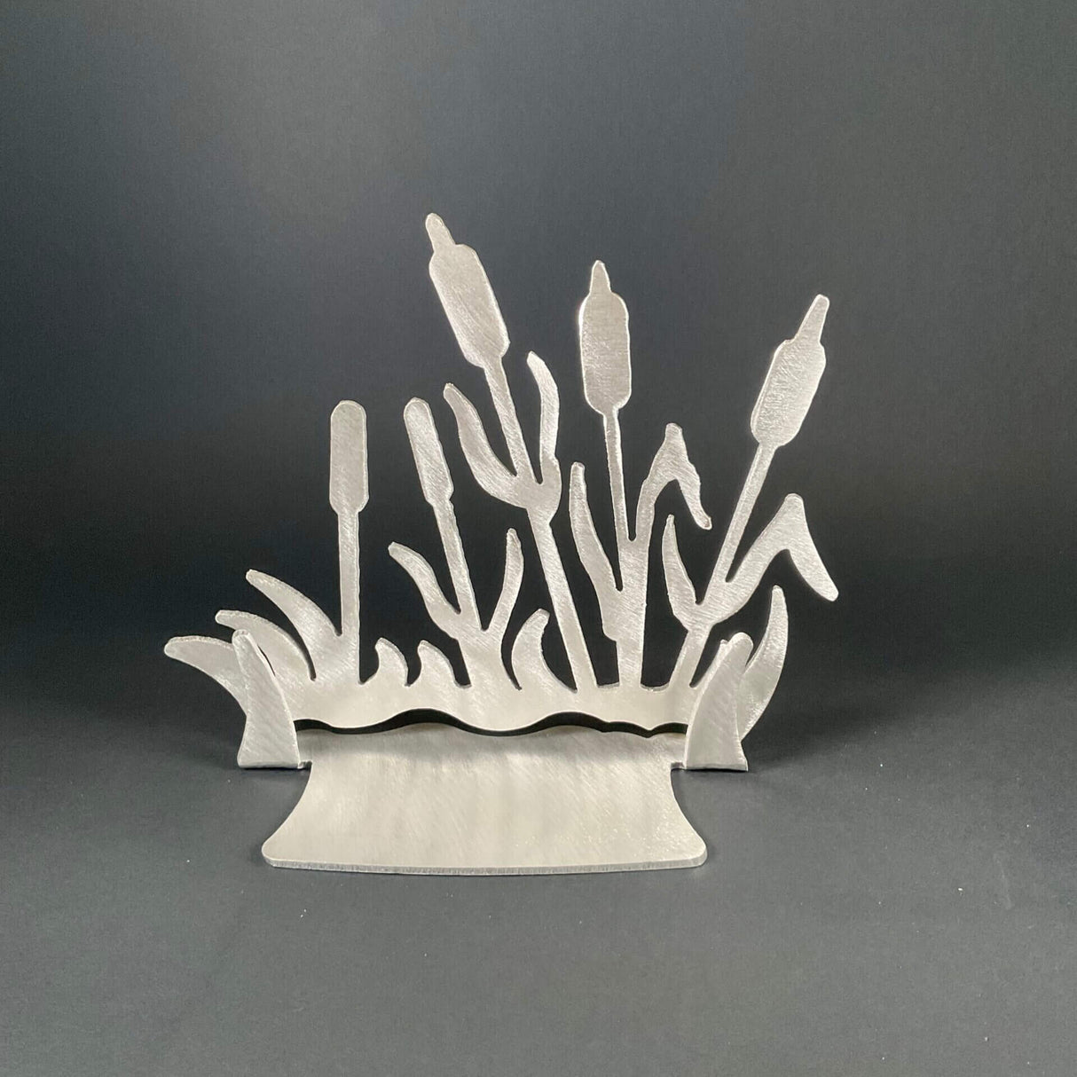 Cattail Brushed Aluminum Art Stand
