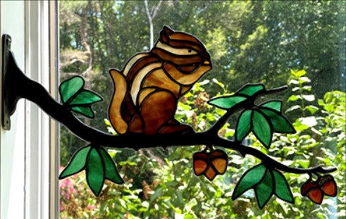Charlie Chipmunk with Acorns Kit - Stained Glass Express 