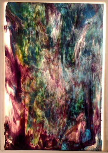 Copper Cobalt, Ice White, Purple & Green Stipple - Stained Glass Express 