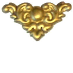 Corner Triangle Filigree Brass Small - Stained Glass Express 