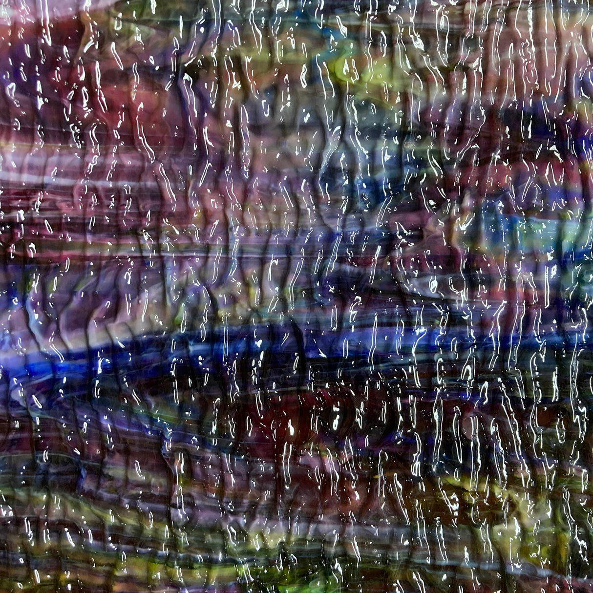 90 COE Cranberry Pink, Blue, Green, White Ripple