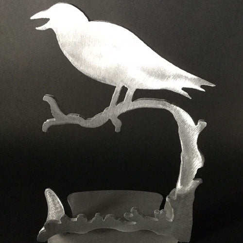 Crow Brushed Aluminum Art Stand