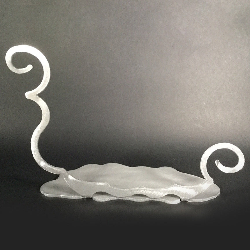 Curly Q Brushed Aluminum Art Stand