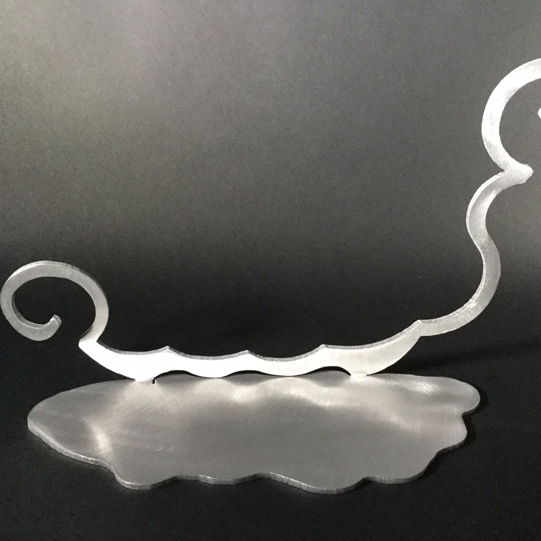 Curly Q Brushed Aluminum Art Stand