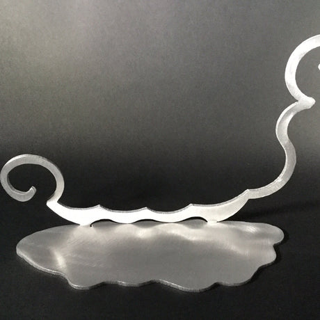 Curly Q Brushed Aluminum Art Stand