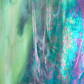 Dark Green, White Wispy Iridescent