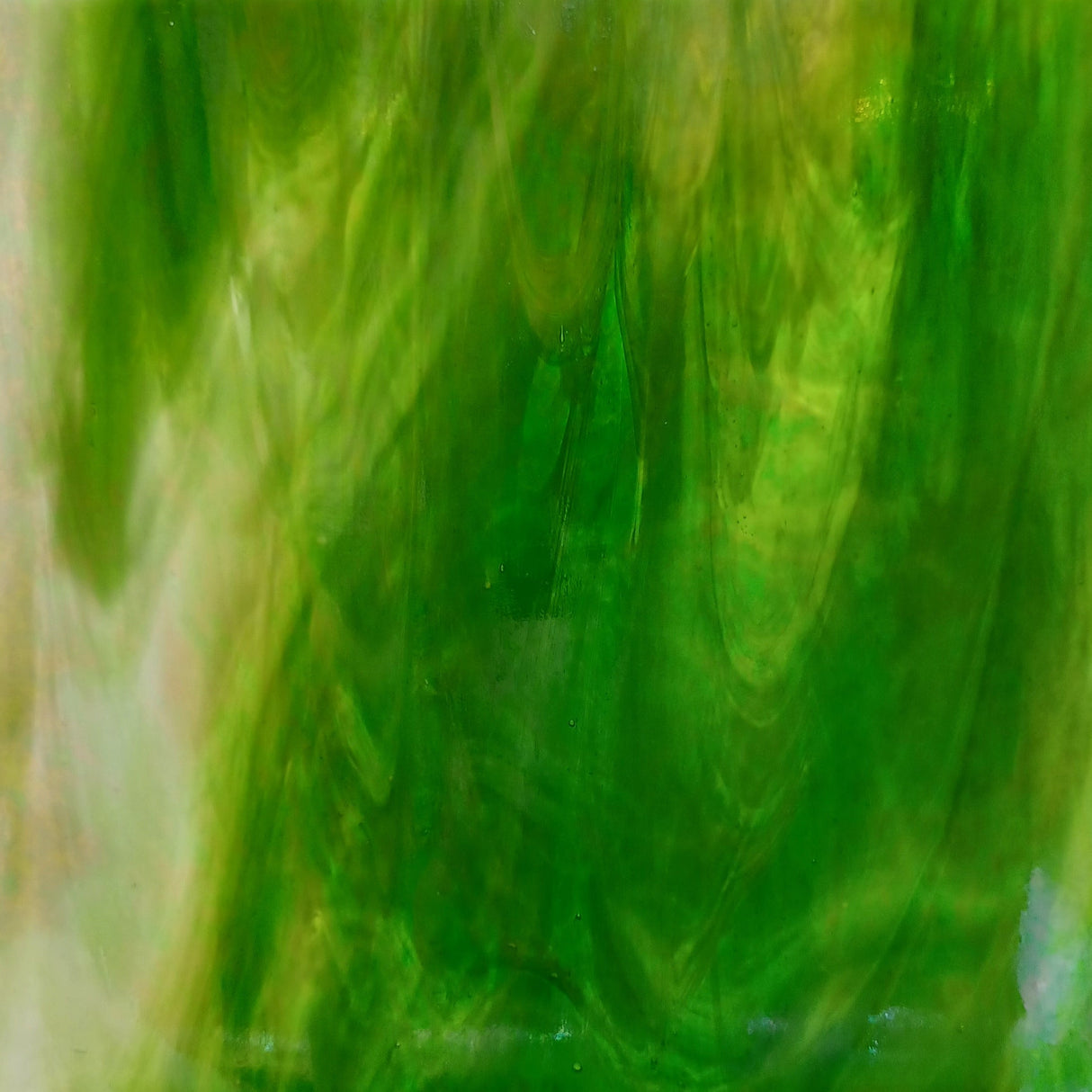 Dark Green, White Wispy Iridescent