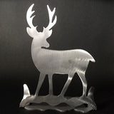 Deer Brushed Aluminum Art Stand