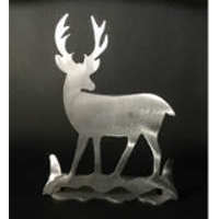 Deer Brushed Aluminum Art Stand - Stained Glass Express 