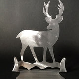 Deer Brushed Aluminum Art Stand