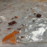 Designer Glass Purple/Orange/White Fractures on Clear