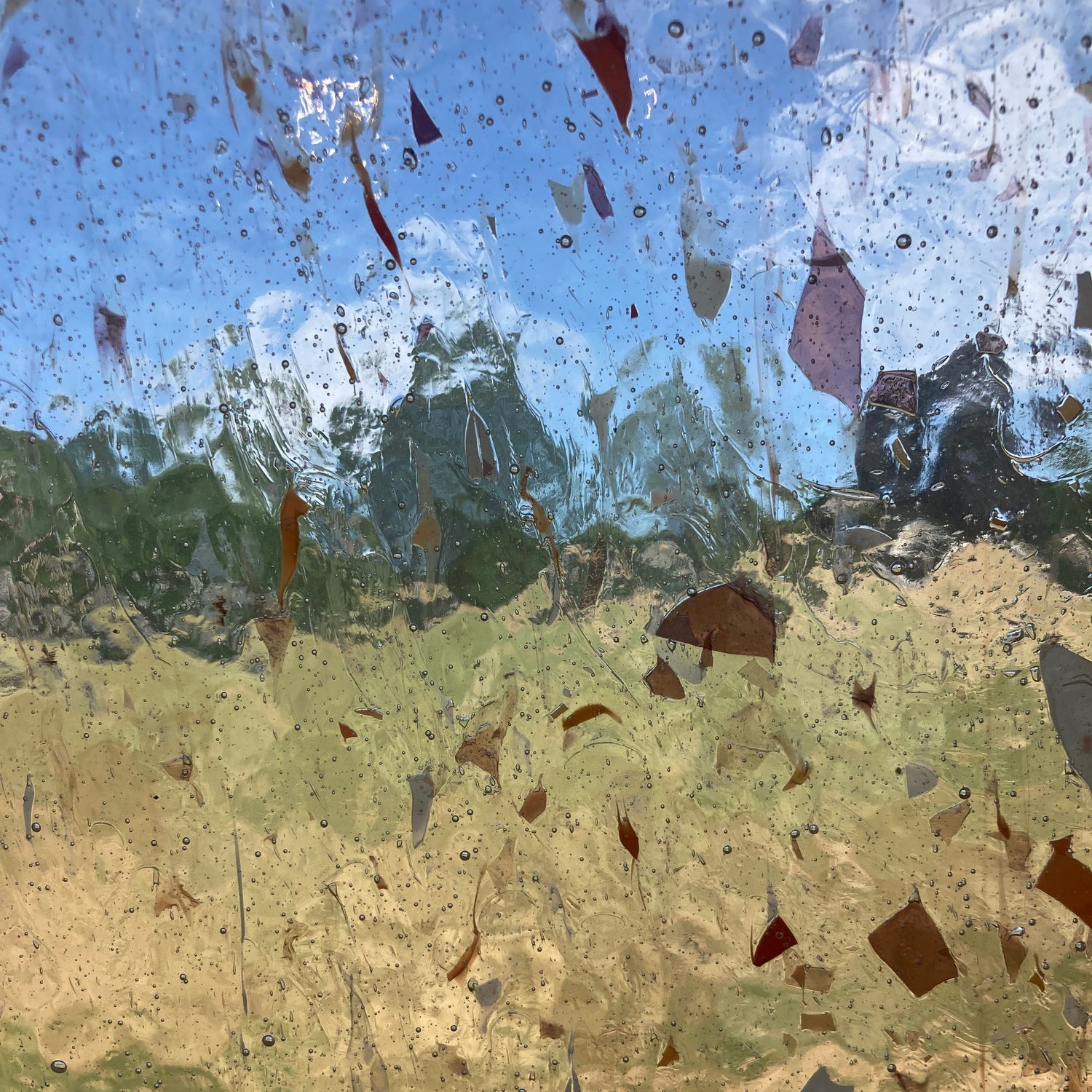 Designer Glass Purple/Orange/White Fractures on Clear_4