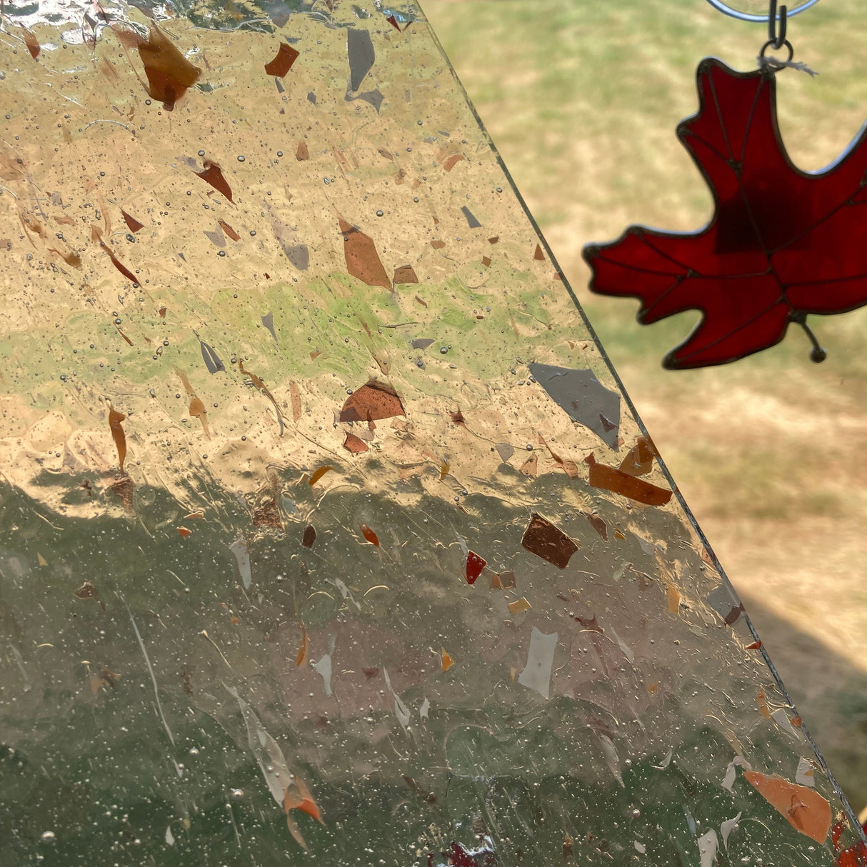 Designer Glass Purple/Orange/White Fractures on Clear_5